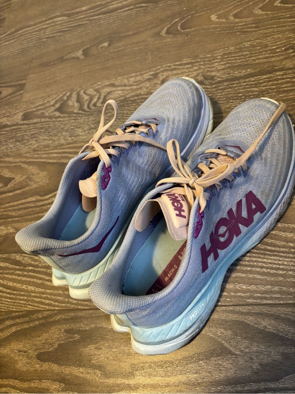 Hoka Women's Lavender Blue Running Sneakers with Berry Logo